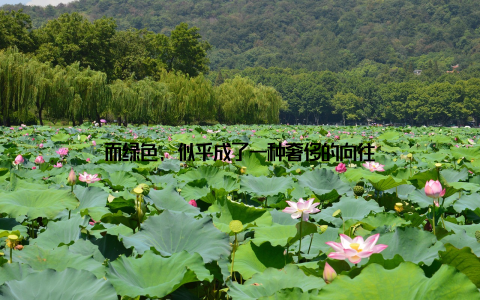 而绿色, 似乎成了一种奢侈的向往