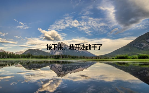 接下来, 我开始动手了