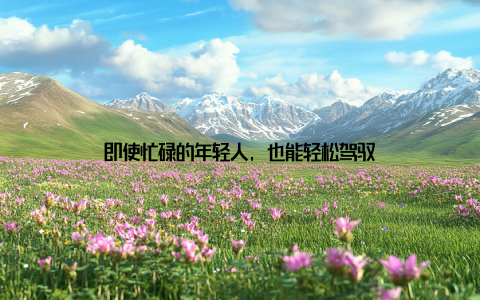 即使忙碌的年轻人, 也能轻松驾驭