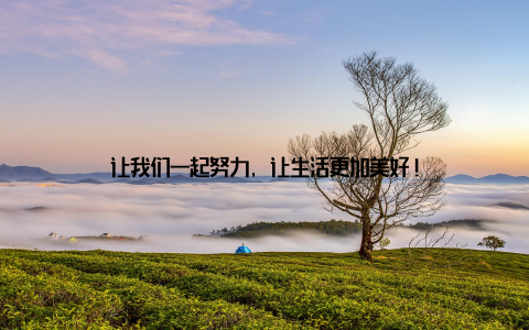让我们一起努力, 让生活更加美好!