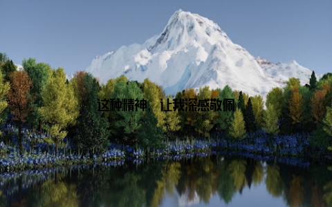 这种精神, 让我深感敬佩