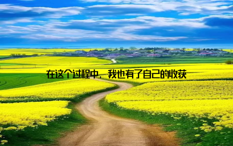 在这个过程中, 我也有了自己的收获