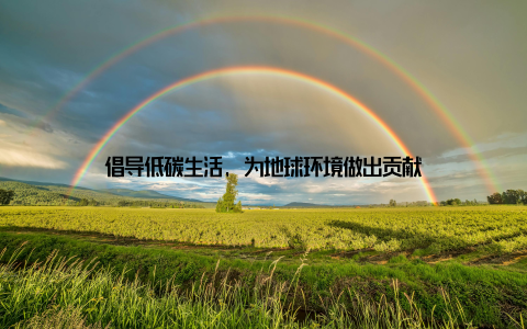 倡导低碳生活, 为地球环境做出贡献