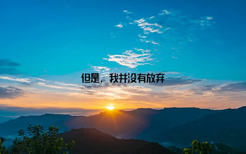 但是, 我并没有放弃