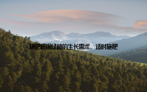 施肥根据绿植的生长需求, 适时施肥