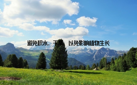 避免积水、干旱, 以免影响植物生长