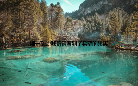 那一刻, 我仿佛看到了希望的果实