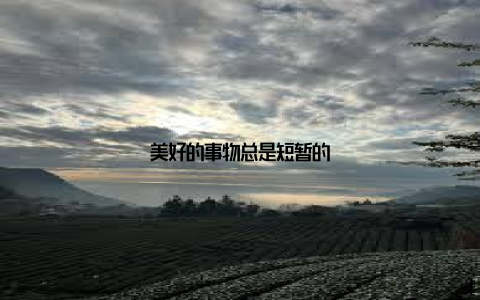 美好的事物总是短暂的